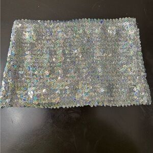 Silver Sequin Light Before Dark S Party Cropped TubeTop